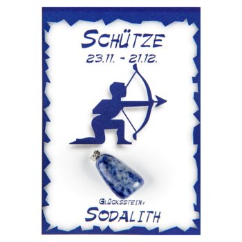 Sternzeichenkarte Schütze (Set inkl. Lederband)
